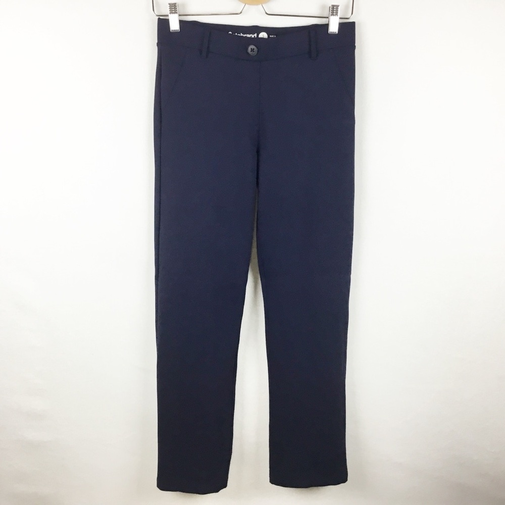 Betabrand Navy Yoga Straight Leg Pull On Pants.